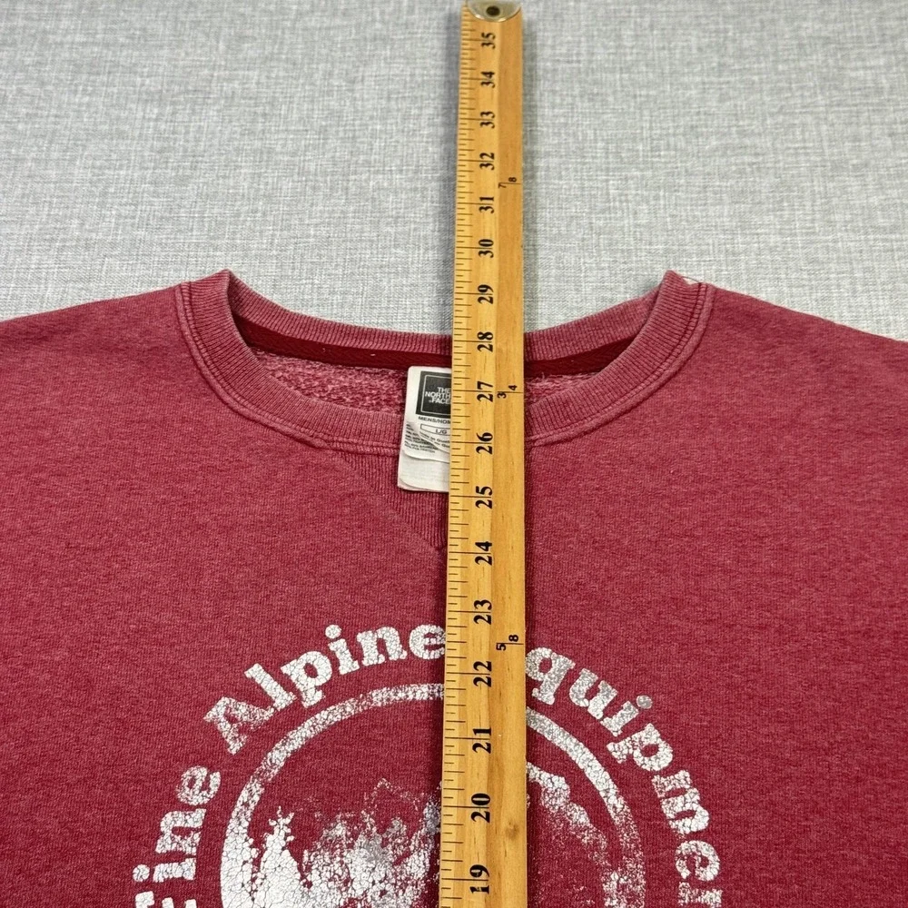 The North Face Fleece‎ Sweatshirt Mens L Red Pullover Graphic Fine Alpine Logo